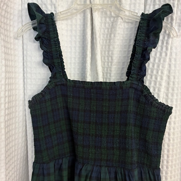 J. Crew Tartan Plaid Smocked Dress with Ruffle Sleeves - Picture 1 of 10